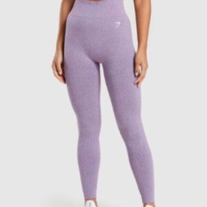 Gymshark High Waisted Marl Seamless Leggings in Purple